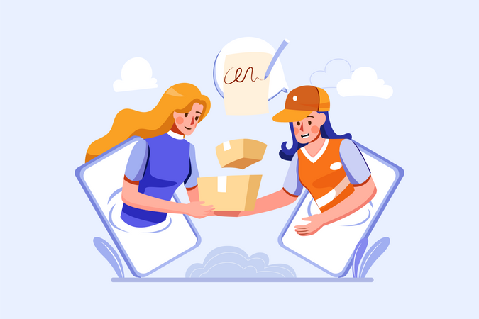 Online Shopping Delivery  Illustration