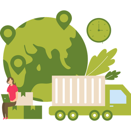 Online Shopping Delivery  Illustration