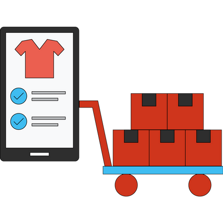 Online shopping delivery service Illustration