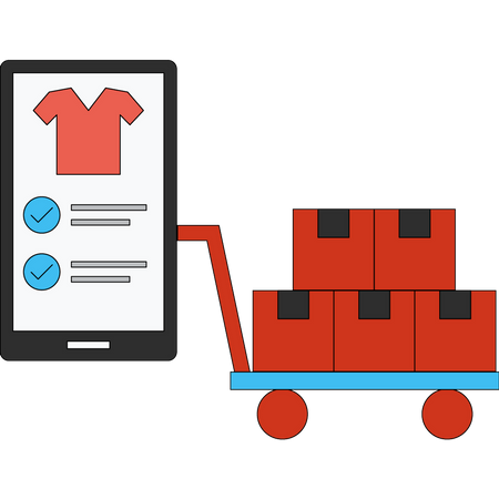 Online shopping delivery service  Illustration