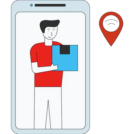 Online shopping delivery tracking Illustration