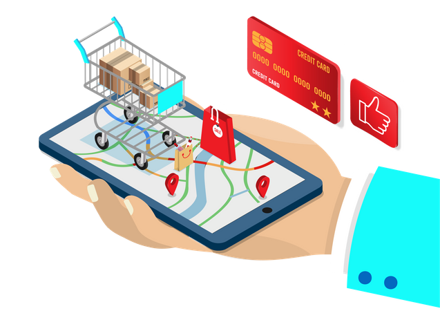 Online shopping delivery tracking application  Illustration