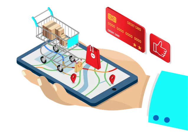 Online shopping delivery tracking application  Illustration