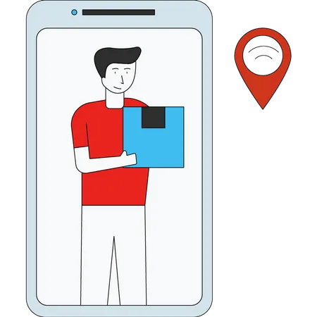 Online shopping delivery tracking  Illustration