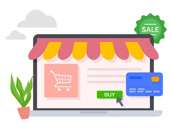 Online shopping design elements  Illustration