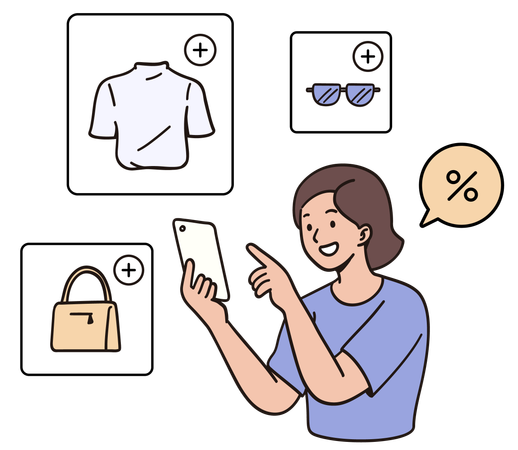 Online Shopping discount  Illustration