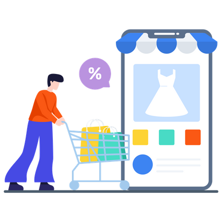 Online shopping Discount Illustration