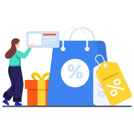Online Shopping Discount  Illustration