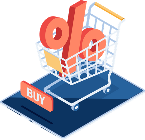 Online Shopping Discount Illustration