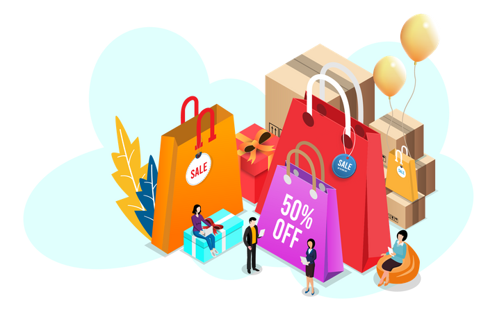 Online shopping discount  Illustration