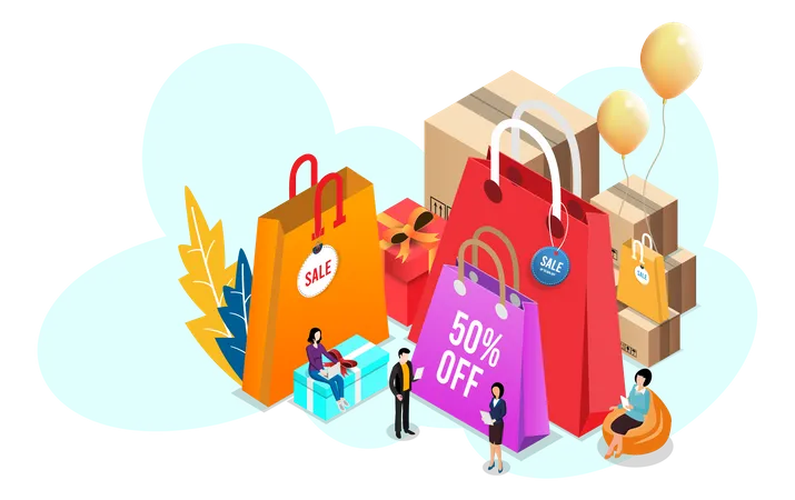 Online shopping discount  Illustration