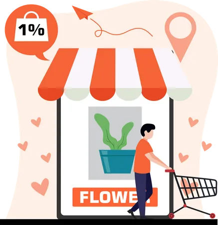 Online Shopping Discount  Illustration