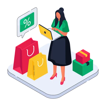 Online shopping discount  Illustration