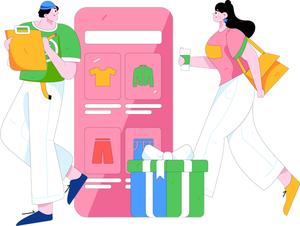 Online Shopping Discount  Illustration