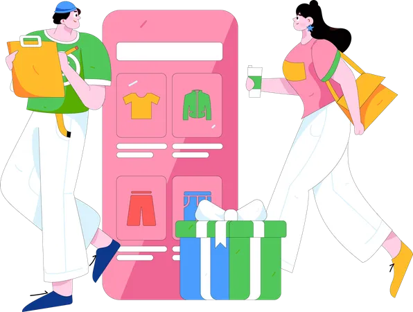 Online Shopping Discount  Illustration