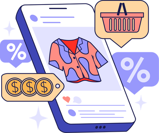 Online shopping discount  Illustration