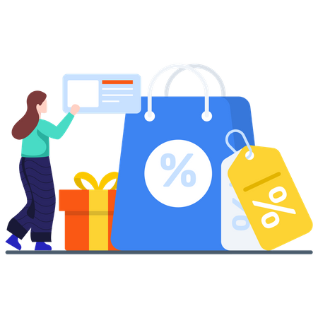 Online Shopping Discount  Illustration