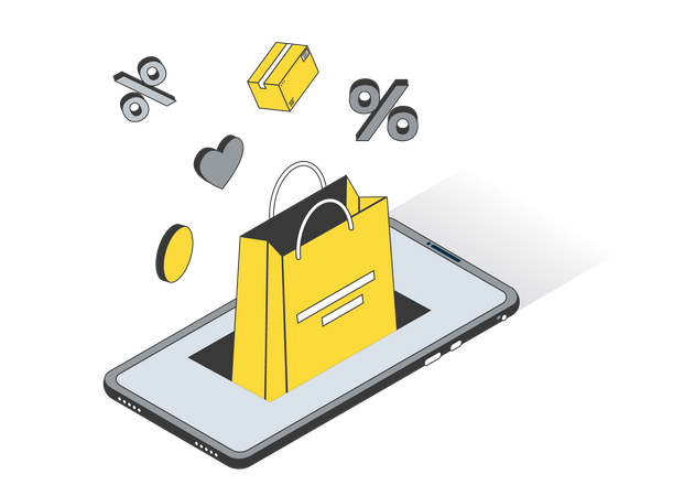 Online shopping discount  Illustration