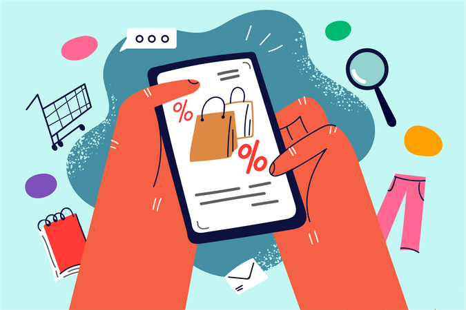 Online shopping discount  Illustration