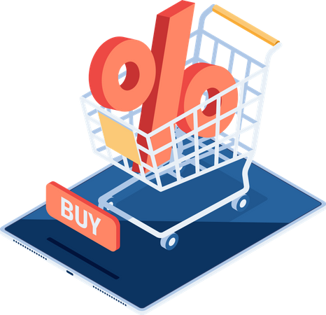 Online Shopping Discount  Illustration