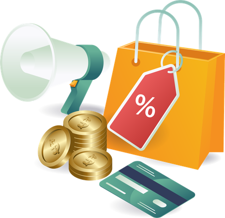 Online shopping discount promotion  Illustration