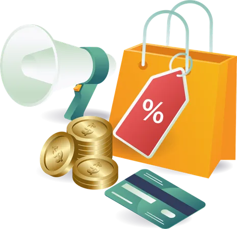 Online shopping discount promotion  Illustration