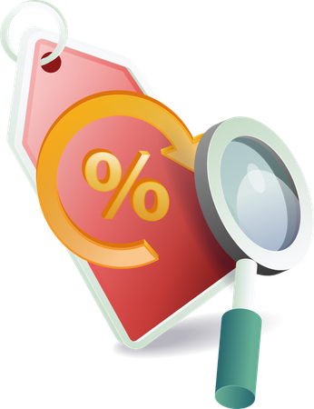 Online shopping discount with percentage  Illustration