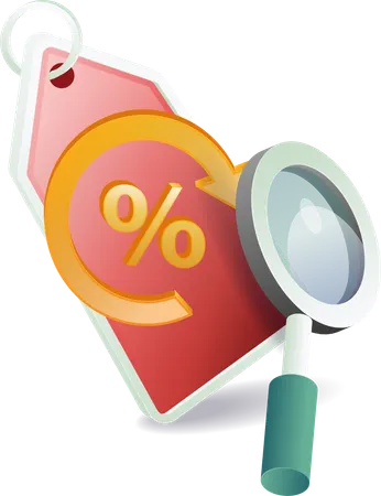 Online shopping discount with percentage  Illustration