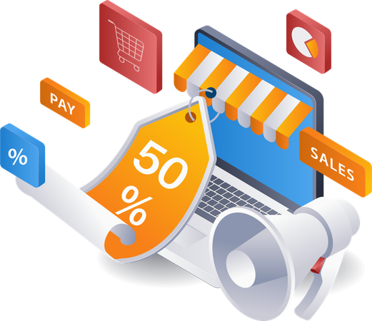Online shopping discounts  Illustration