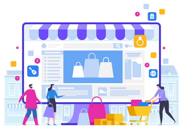 Online Shopping Discounts  Illustration