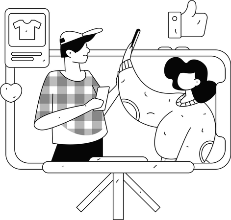 Online shopping excitement  Illustration