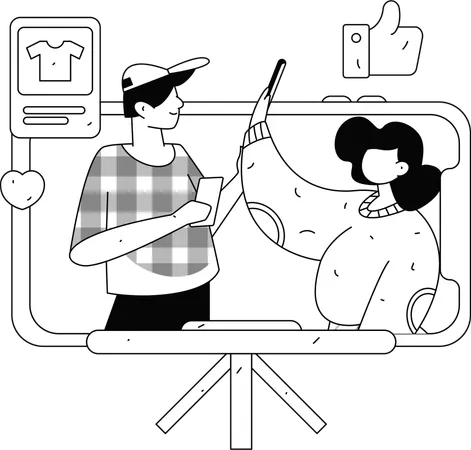Online shopping excitement  Illustration