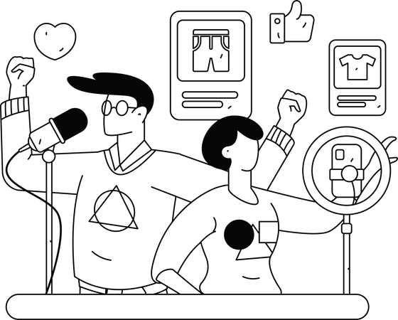 Online shopping excitement  Illustration