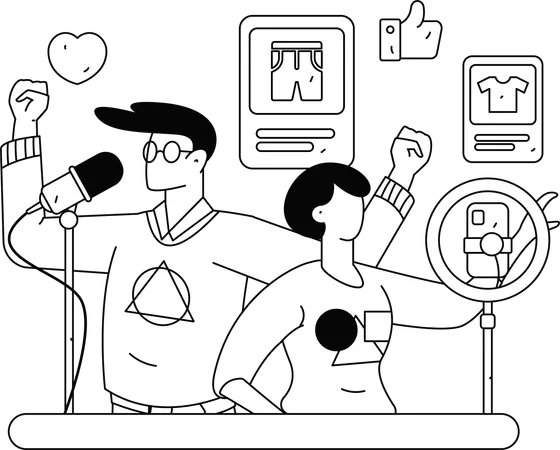 Online shopping excitement  Illustration