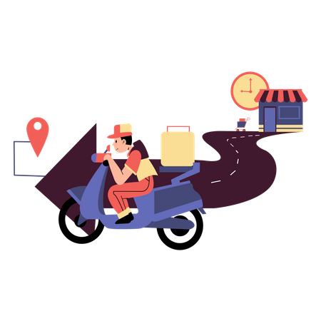 Online shopping fast delivery Illustration
