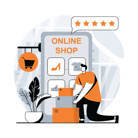Online shopping feedback  Illustration