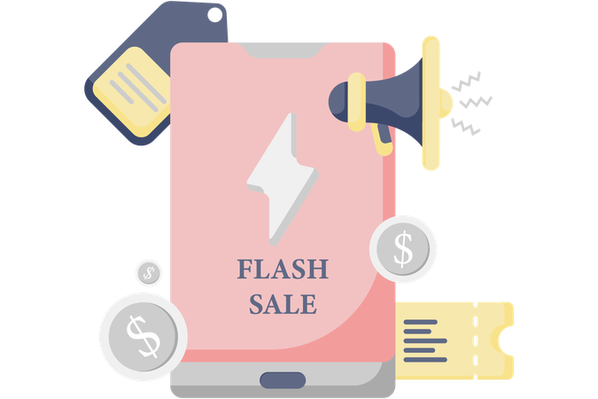 Online shopping flash sales  Illustration