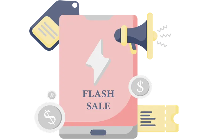 Online shopping flash sales  Illustration
