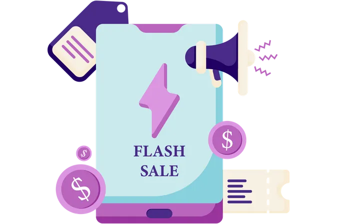 Online shopping flash sales  Illustration