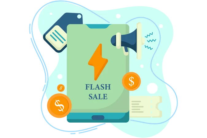 Online shopping flash sales  Illustration