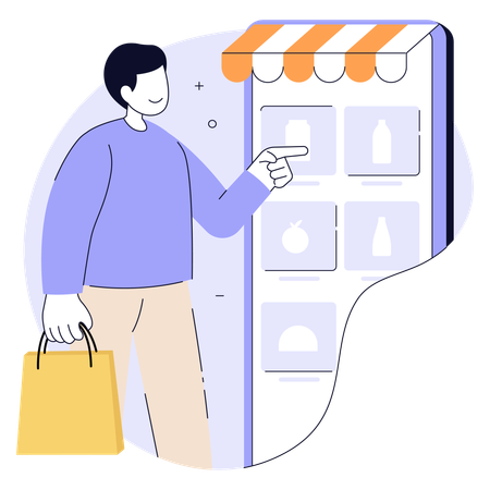 Online shopping grocery  Illustration