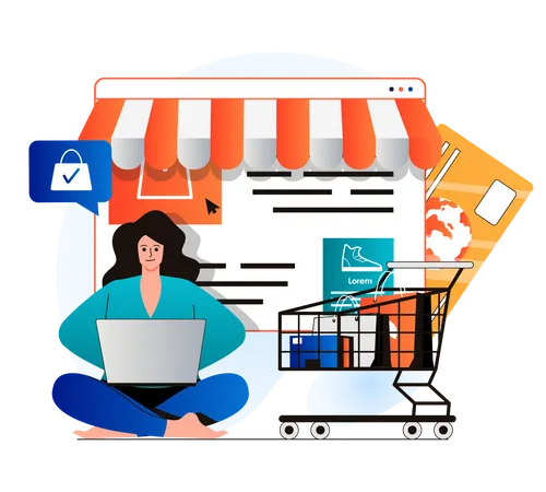 Online Shopping  Illustration