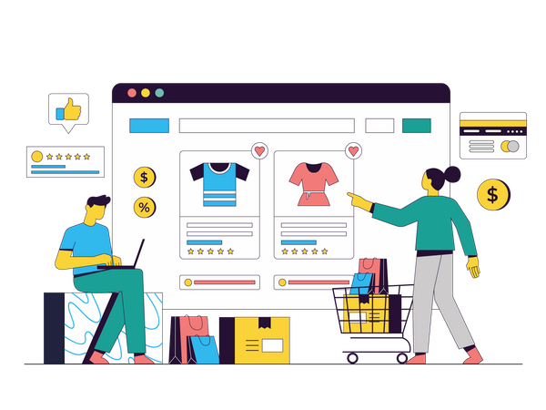 Online Shopping  Illustration