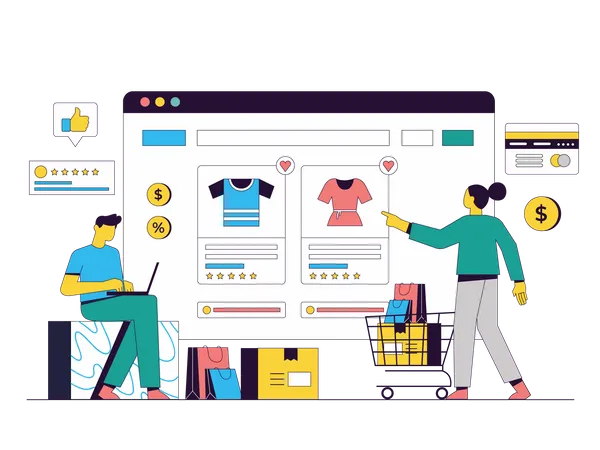 Online Shopping  Illustration