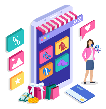 Online Shopping  Illustration