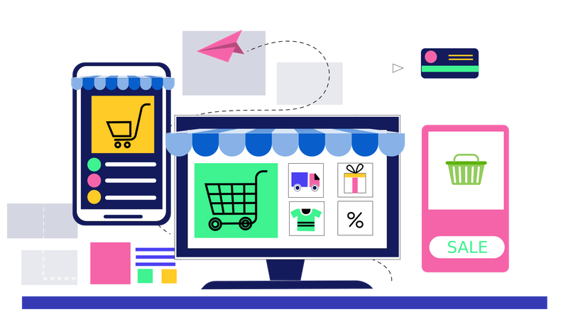 Online Shopping  Illustration