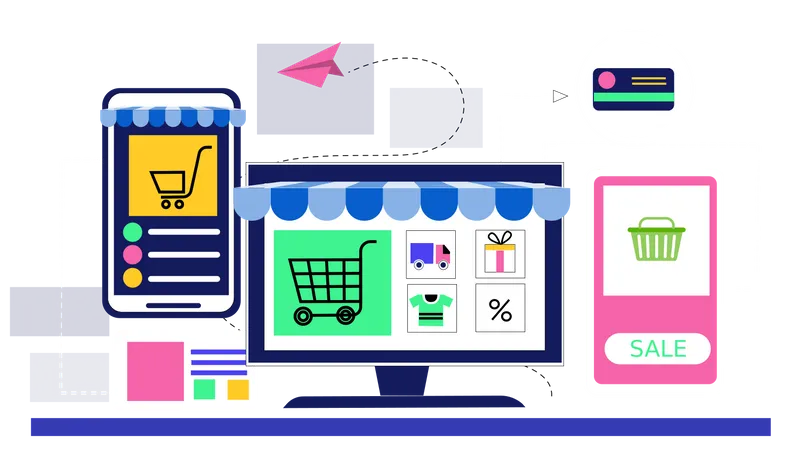 Online Shopping  Illustration