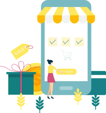 Online Shopping  Illustration