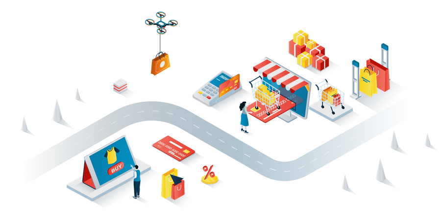 Online Shopping  Illustration