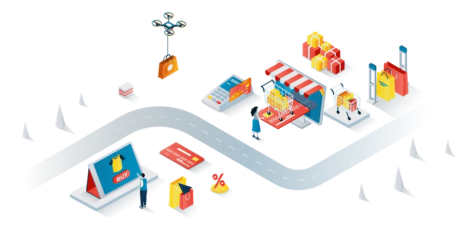 Online Shopping  Illustration